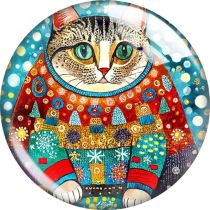 20MM 10pcs/lot cat glass snap button charms