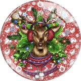 20MM 10Pcs/lot Christmas Print glass snaps buttons  DIY jewelry