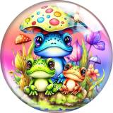 20MM 10pcs/lot frog Print glass snap button charms