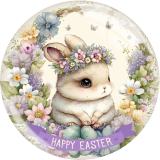 20MM 10Pcs/lot Rabbit Easter Print glass snap button charms