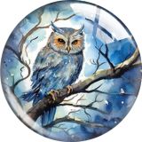 20MM 10pcs/lot owl glass snap button charms