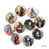 20MM 10pcs/lot Girl Print glass snap button charms