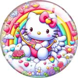 20MM 10pcs/lot KT Cat glass snap button charms