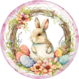 20MM 10Pcs/lot Rabbit Easter Print glass snap button charms
