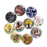 20MM 10Pcs/lot belief Print glass snap button charms