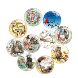 20MM 10Pcs/lot owl Print glass snap button charms