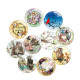 20MM 10Pcs/lot owl Print glass snap button charms