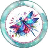 20MM 10pcs/lot dragonfly glass snap button charms