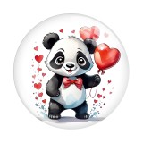 20MM 10pcs/lot panda Print glass snap button charms