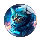 20MM 10pcs/lot cat Print glass snap button charms