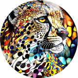 20MM 10Pcs/lot animal Print glass snap button charms