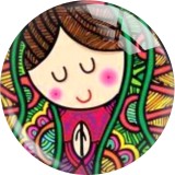 20MM 10Pcs/lot Cartoon girl  Russian dolls  Print glass snap button charms