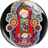 20MM 10Pcs/lot Cartoon girl  Russian dolls  Print glass snap button charms