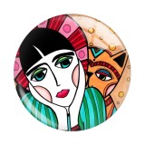 20MM 10pcs/lot Famous paintings Art lady Print glass snap button charms