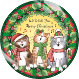 20MM 10Pcs/lot Christmas Print glass snap button charms