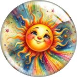 20MM 10pcs/lot sun Cartoon  glass snap button charms