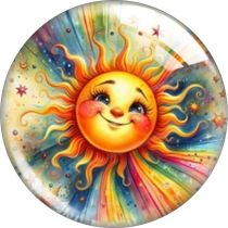 20MM 10pcs/lot sun Cartoon  glass snap button charms
