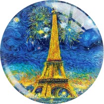 20MM 10pcs/lot Van Gogh oil painting  Cat  lighthouse  Print glass snap button charms