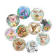 20MM 10Pcs/lot animal Print glass snap button charms