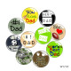 20MM 10pcs/lot best dad Cartoon  glass snap button charms