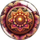 20MM 10pcs/lot Mandala pattern Print glass snap button charms