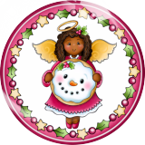 20MM 10Pcs/lot Christmas Print glass snap button charms
