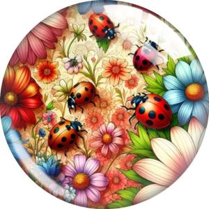 20MM 10pcs/lot flower Cartoon  glass snap button charms
