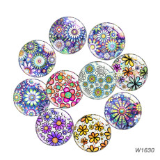 20MM 10pcs/lot flower Cartoon  glass snap button charms