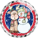 20MM 10Pcs/lot Christmas Print glass snap button charms