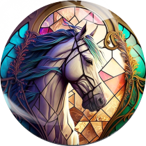 20MM 10Pcs/lot horse Print glass snap button charms