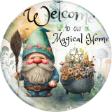 20MM 10Pcs/lot Dwarf goblins welcome to our home Print glass snap button charms