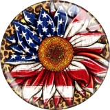 20MM 10Pcs/lot American Flag Print glass snaps buttons  DIY jewelry