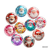 20MM 10pcs/lot Santa Claus Christmas glass snap button charms