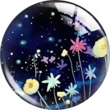 20MM 10pcs/lot Botany Cartoon  glass snap button charms