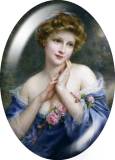 20MM 10pcs/lot Retro oil painting lady glass snap button charms
