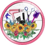 20MM 10Pcs/lot Nurse teacher Print glass snaps buttons  DIY jewelry