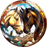 20MM 10Pcs/lot horse Print glass snap button charms