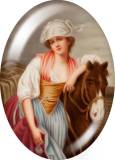 20MM 10pcs/lot Retro oil painting lady glass snap button charms