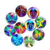20MM 10pcs/lot color girl  pattern  Print glass snap button charms