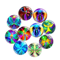20MM 10pcs/lot color girl  pattern  Print glass snap button charms