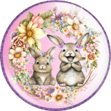 20MM 10Pcs/lot Rabbit Easter Print glass snap button charms