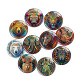 20MM 10Pcs/lot animal Print glass snap button charms
