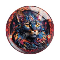 20MM 10pcs/lot cat Print glass snap button charms