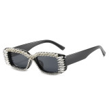 Small square diamond studded sunglasses