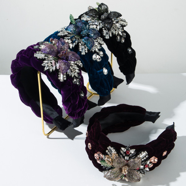 Baroque sponge full diamond  headband hair accessories