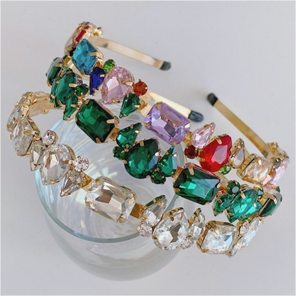 Baroque sponge full diamond  headband hair accessories