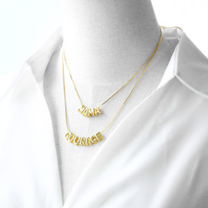 DIY 26 English letter pendant necklace