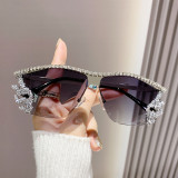 Metal studded diamond sunglasses