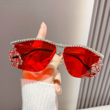 Metal studded diamond sunglasses