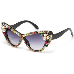 Cat's Eye Sunglasses Handmade Diamond studded Pearl Sunglasses